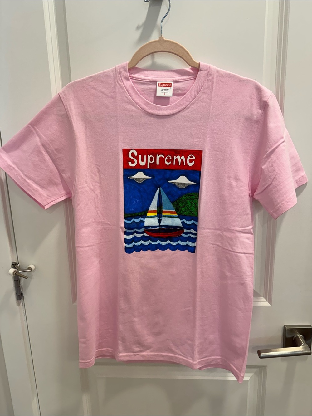 Supreme Sailboat Tee Light Pink Size S NWT